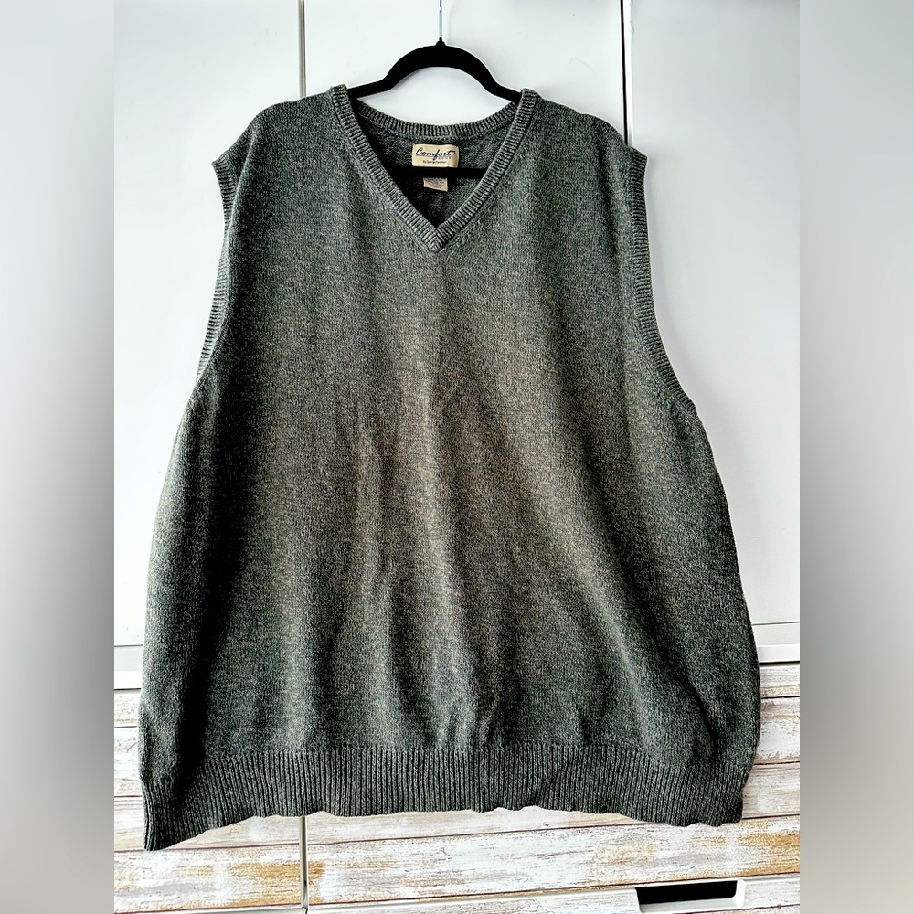 George Foreman Comfort Zone 3X Big Cotton V Neck Sweater Vest Men